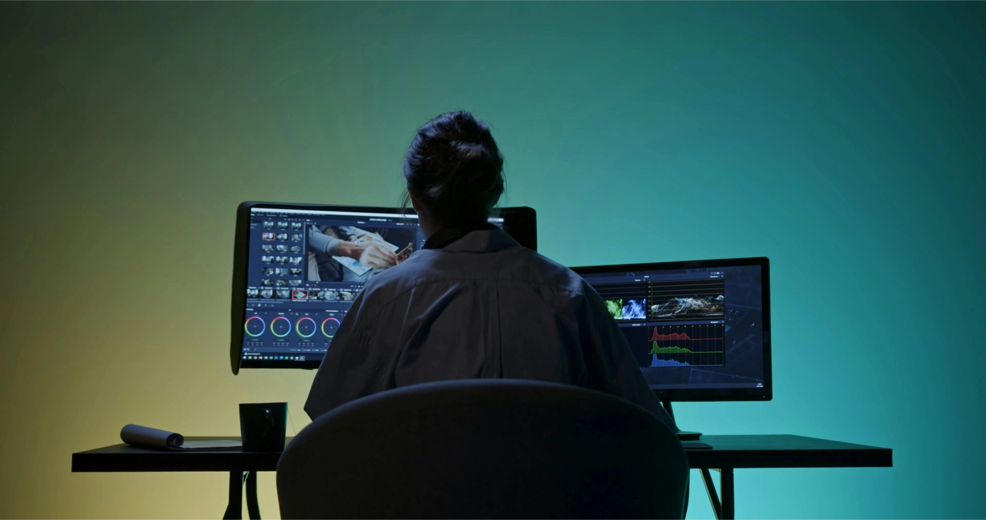 Video production studio setup at Carne with professional equipment and controlled lighting